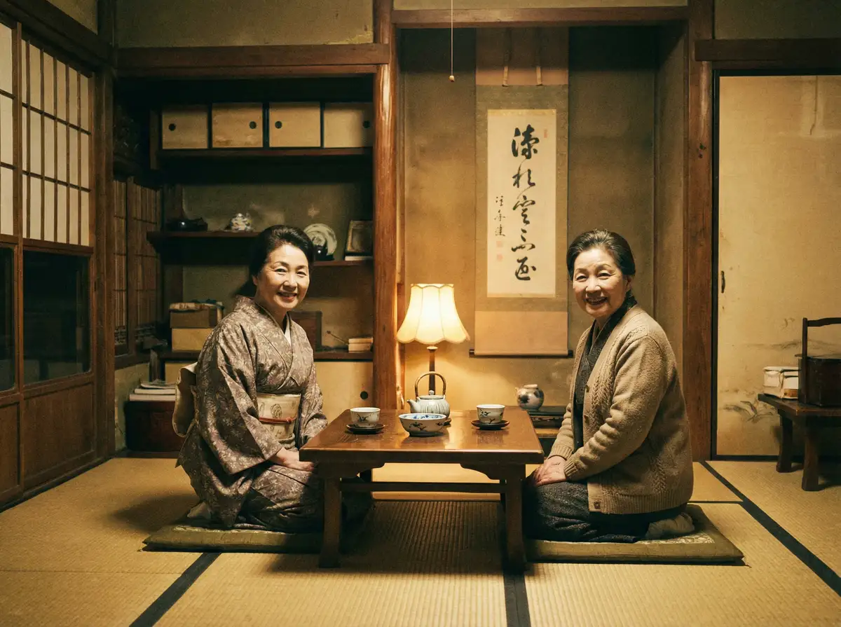 两位优雅的 《麻豆》- 麻豆自媒体高清播放~全网独家麻豆 在日式茶室中品茶交谈